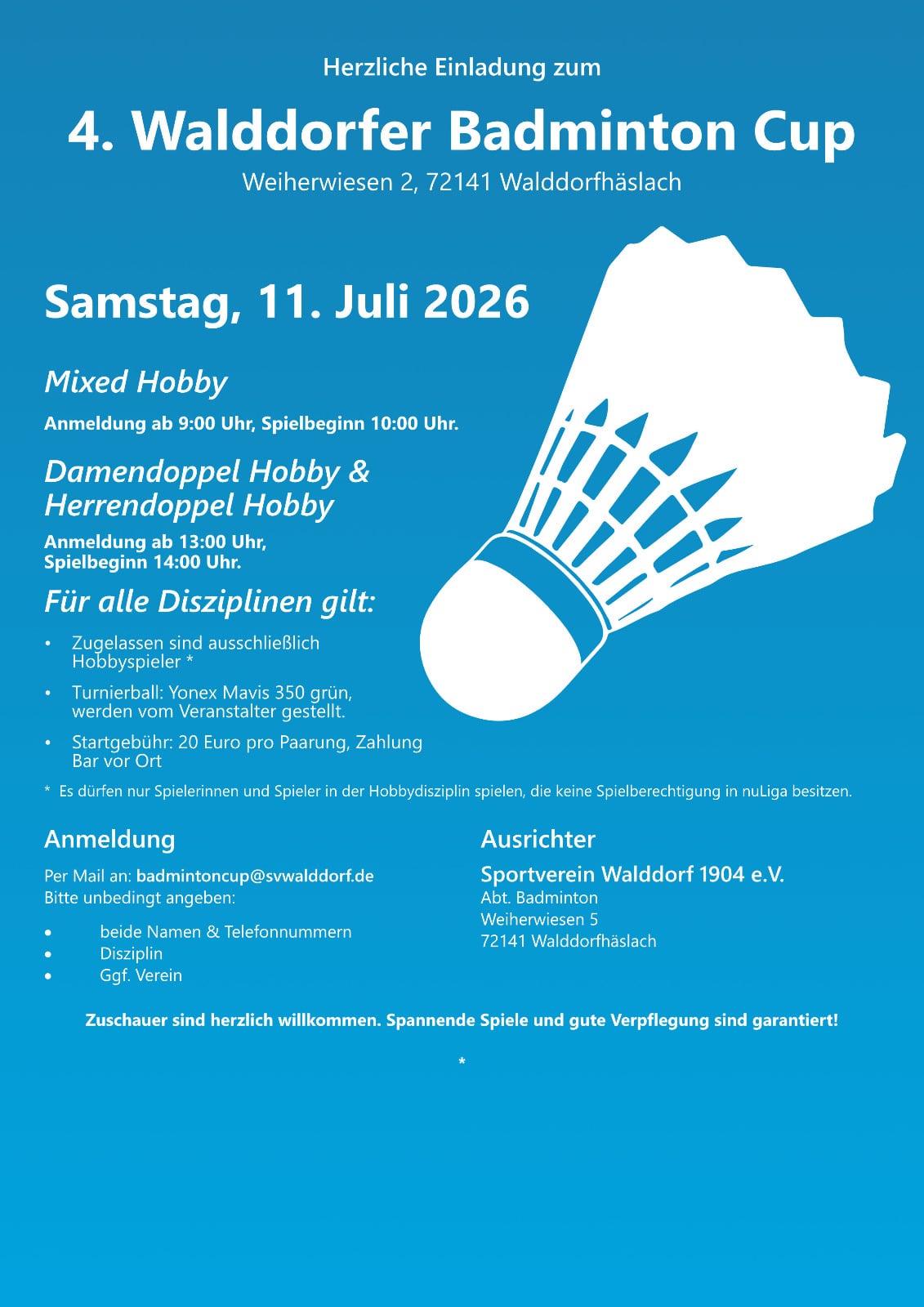 4. Walddorfer Badminton Cup