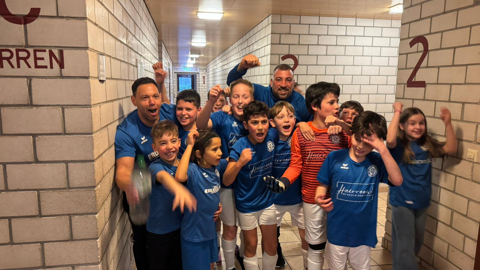 Unsere E-Jugend unmittelbar nach ihrem Sieg gegen Hirschau